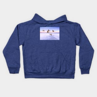 Sandhill Crane and Purple Sunset Kids Hoodie